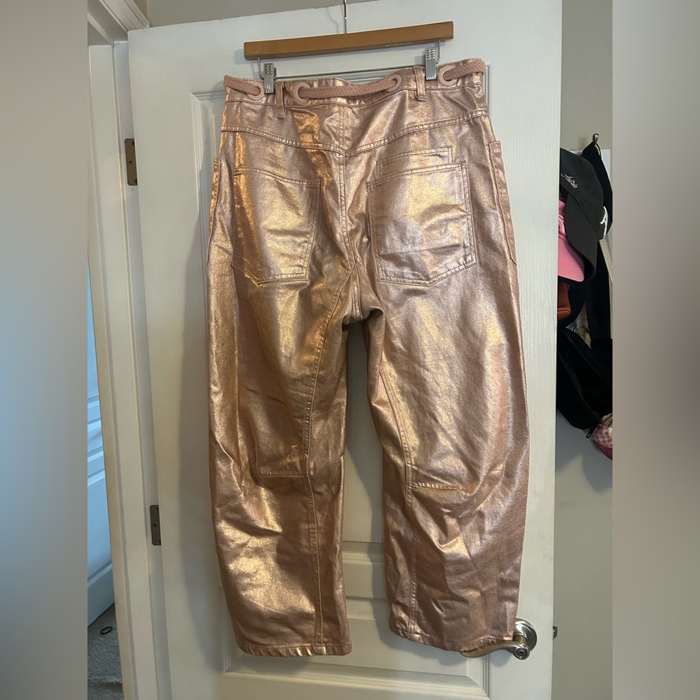 Free people moxie metallic barrel jeans - Picture 3 of 3